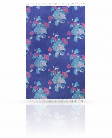 Палантин Женский S30-BRUSH.FLOWER/NAVY